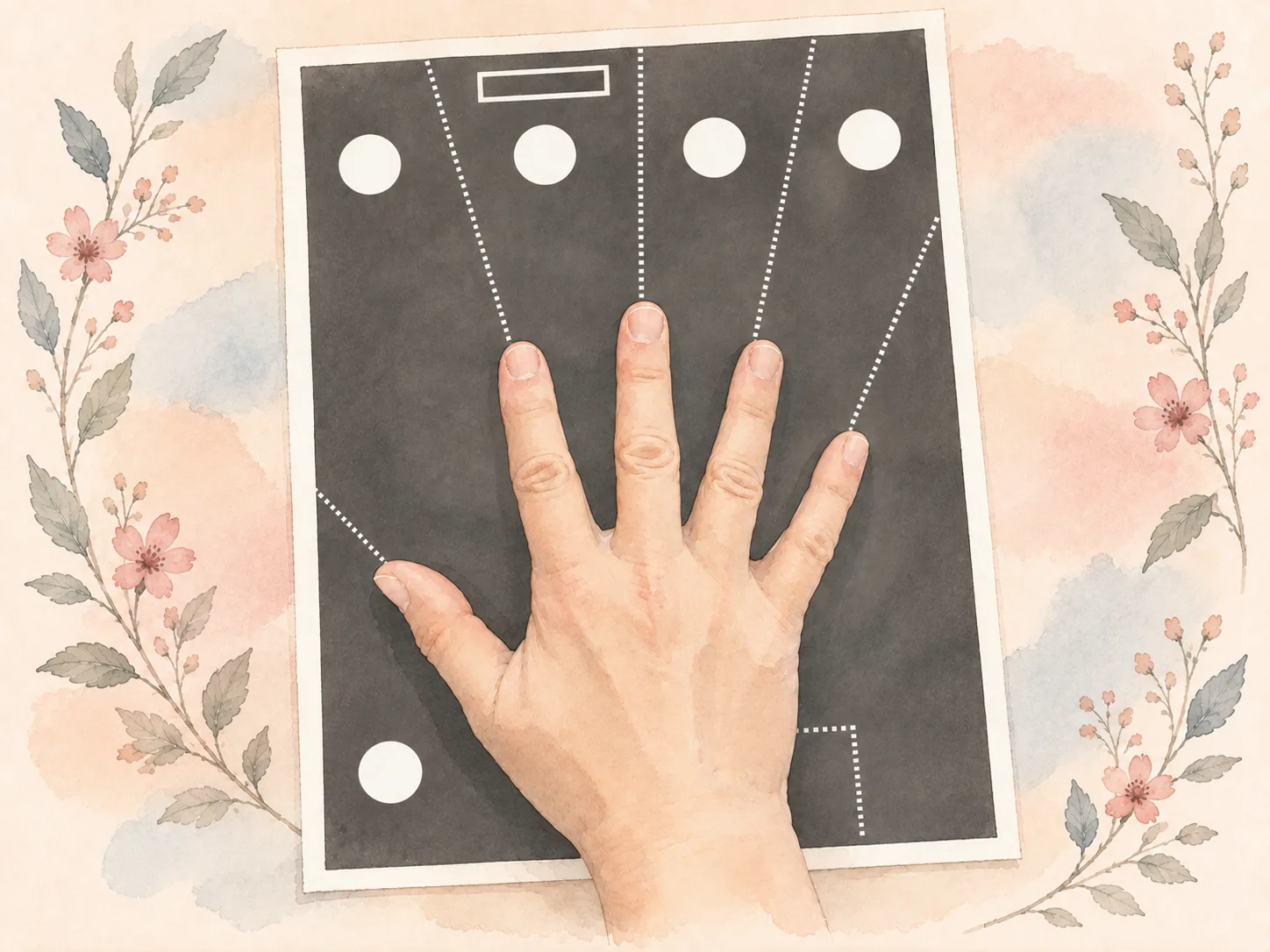 Hand auf dem SaluNova Messblatt — Ausgangspunkt der individuellen easycare